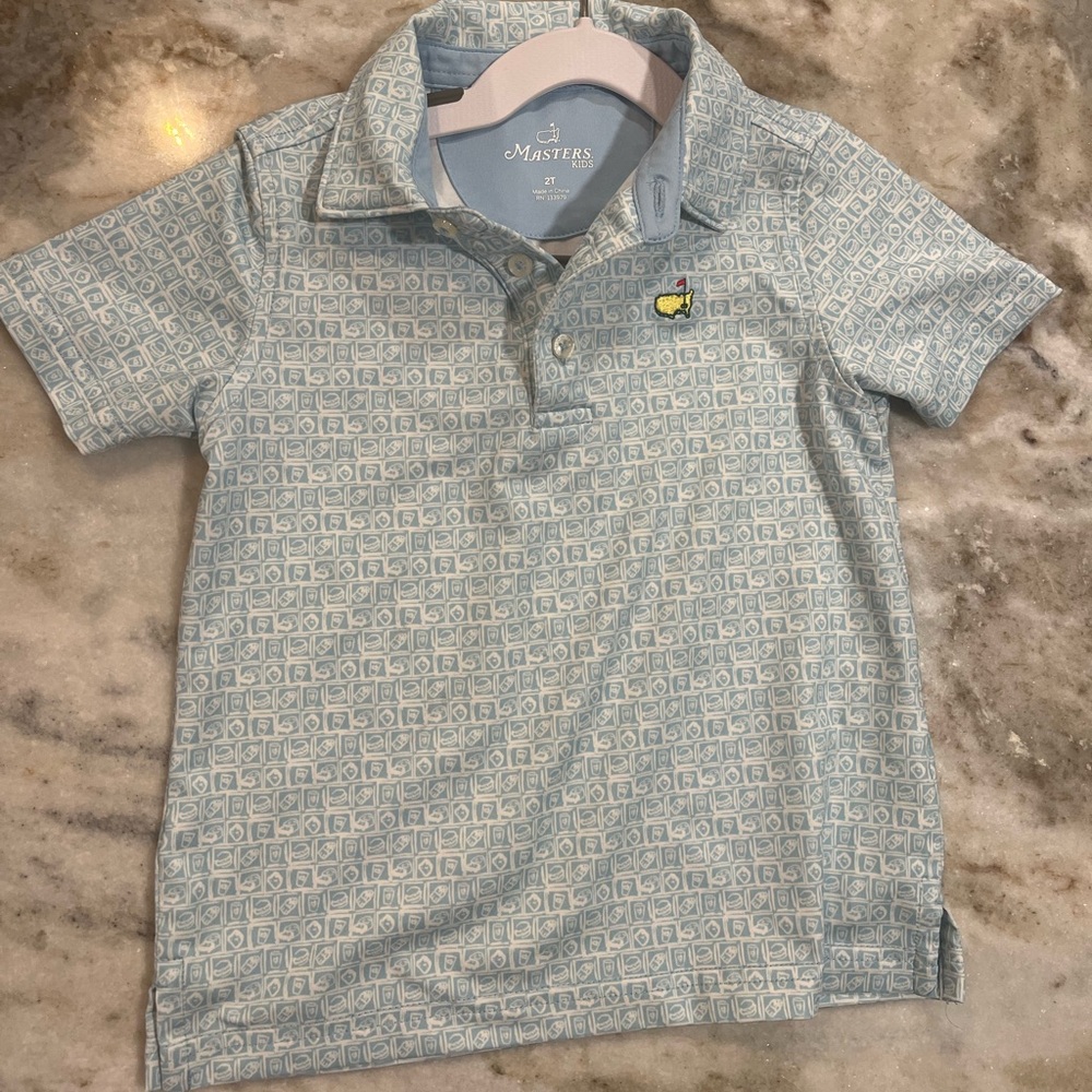 2T Masters Kids Polo Shirt - Patterned Light Blue